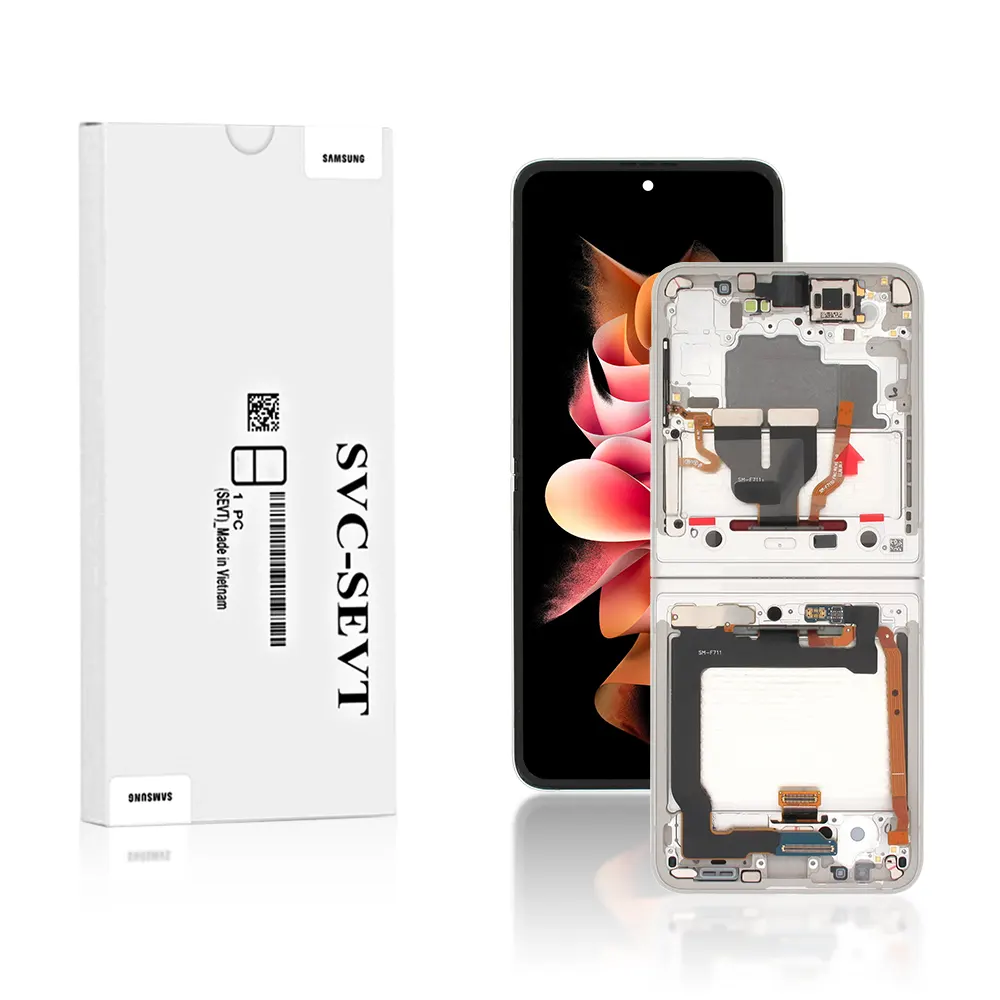 309A Genuine Inner LCD Screen For Samsung Galaxy Z Flip 3 F711B With Frame Cream 309A Genuine Inner LCD Screen For Samsung Galaxy Z Flip 3 F711B With Frame Cream