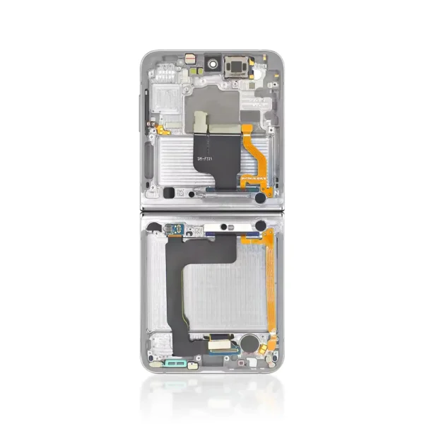 Genuine LCD Screen For Samsung Galaxy Z FLIP 4 (F721B) With Frame and Touchpad Inner - White (GH82-30238F) - 2