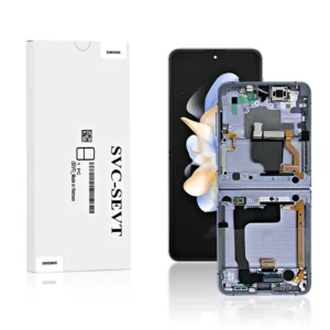 Genuine LCD Screen For Samsung Galaxy Z FLIP 4 (F721B) With Frame and Touchpad Inner - Blue (GH82-30238D)