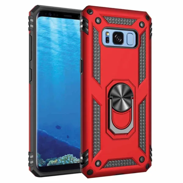 32D Slim Shockproof Ring Armor Stand Phone Cover Case for Samsung Galaxy S8 Red iShine Trade T/A Boltify Limited