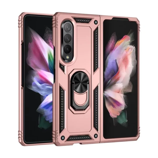 35B-Slim-Shockproof-Ring-Armor-Stand-Phone-Case-for-Samsung-Galaxy-Z-Fold-Rose-Gold-1