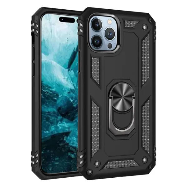 38E Slim Shockproof Ring Armor Case For iPhone 14 Pro