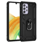 Slim Shockproof Ring Armor Stand Phone Cover Case for Samsung Galaxy A33 5G Black
