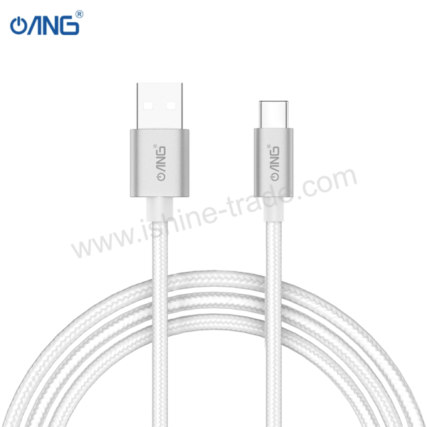 43C ANG BT024 – USB C Braided Fast Charging Data Cable 2 Meter iShine Trade T/A Boltify Limited
