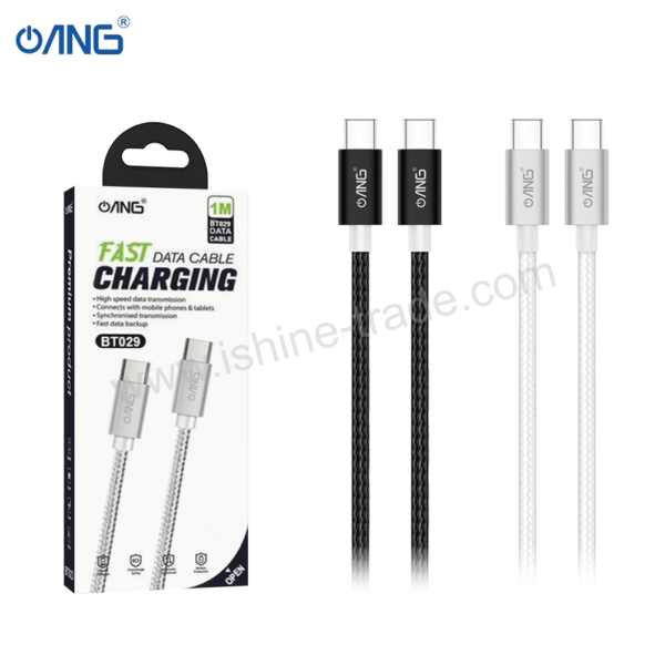 ANG BT029 - USB C TO USB C PD 60W Braided Data Cable 1 Meter