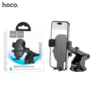 HOCO H19 Mighty One-button Center Console Car Holder - BLACK