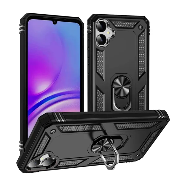 4B Slim Shockproof Ring Armor Stand Phone Case for Samsung Galaxy A04e Black iShine Trade T/A Boltify Limited