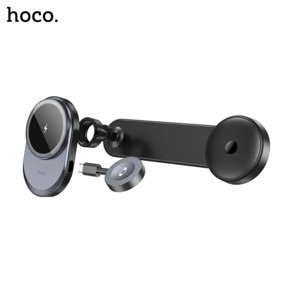 4D HOCO HW28 2 in 1 Car Center Console Wireless 15W Fast Charging Car Phone Holder