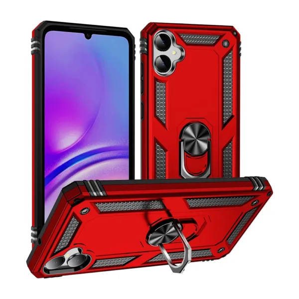 4D Slim Shockproof Ring Armor Stand Phone Case for Samsung Galaxy A04e Red iShine Trade T/A Boltify Limited