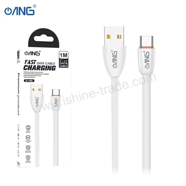 ANG E108 - Type C Fast Charging Soft Data Cable 1 Meter