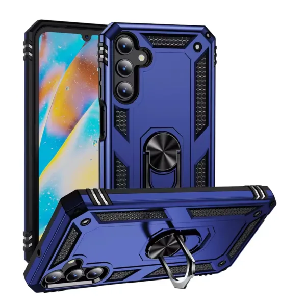 6B Slim Shockproof Ring Armor Stand Phone Case for Samsung Galaxy A04s Blue iShine Trade T/A Boltify Limited