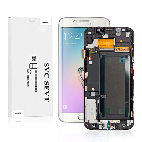 Genuine LCD Screen For Samsung Galaxy S6 Edge (G925) With Frame and  Touchpad - White Pearl  (GH97-17162B)