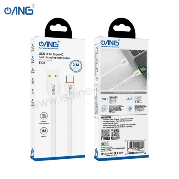 9C ANG E108 USB to Type-C Soft Cable 1M 2.1A