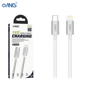 ANG BT033 - USB C TO Lightning PD 20W Braided Data Cable 2 Meter