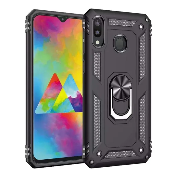 Black RING ARMOR CASE Samsung Galaxy A30 iShine Trade T/A Boltify Limited