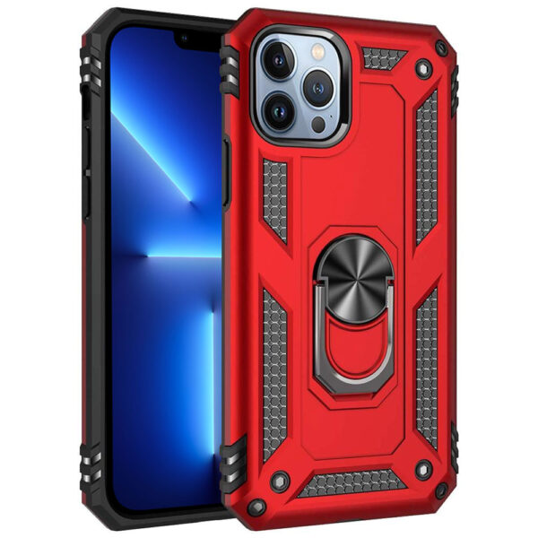 Compatible Ring Armor Case For IPhone 13 Pro red iShine Trade T/A Boltify Limited