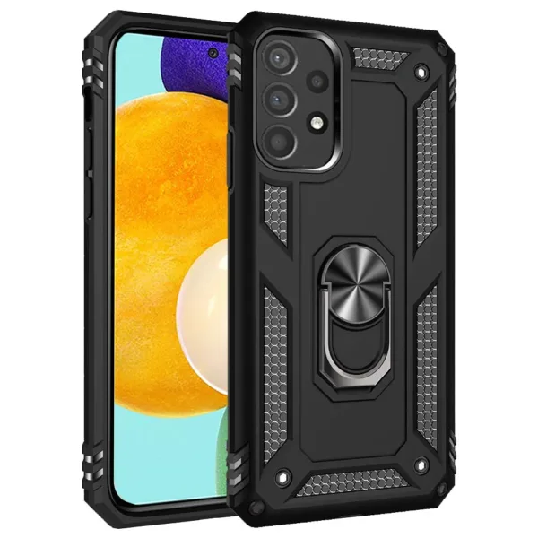Compatible Ring Armor Case for Samsung Galaxy A52 5G SM A526B Black iShine Trade T/A Boltify Limited