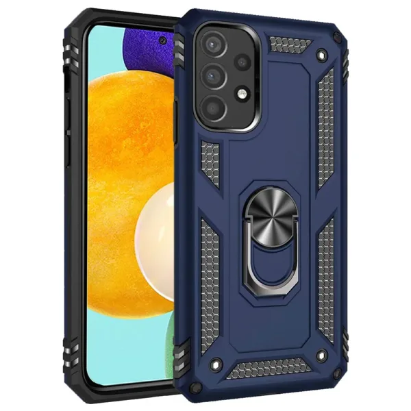 Compatible Ring Armor Case for Samsung Galaxy A52 5G SM A526B Blue iShine Trade T/A Boltify Limited