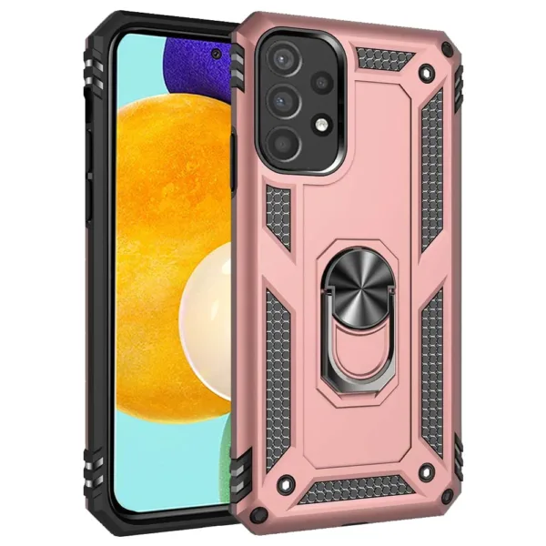 Compatible Ring Armor Case for Samsung Galaxy A52 5G SM A526B Rose Gold iShine Trade T/A Boltify Limited