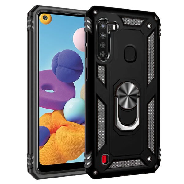 Slim Shockproof Ring Armor Stand Phone Case for Samsung Galaxy A21 - Image 2