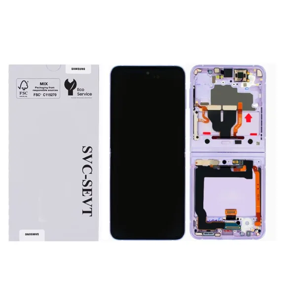 Genuine LCD Screen For Samsung Galaxy Z FLIP 3 (F711) With Frame and  Touchpad - Lavender  (GH82-27243D)