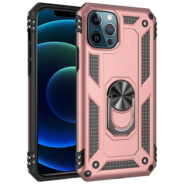 iphone 12 pro max Rose gold ring armor case 1 iShine Trade T/A Boltify Limited