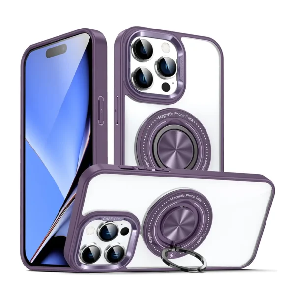 10C Shadow Magsafe Case For iPhone 14 Pro 15 Pro Purple
