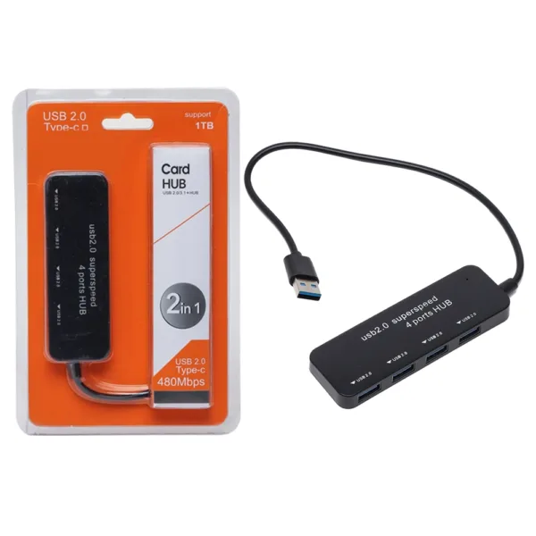 2 in 1 USB C Hub Card Reader Combo 480 MBPS