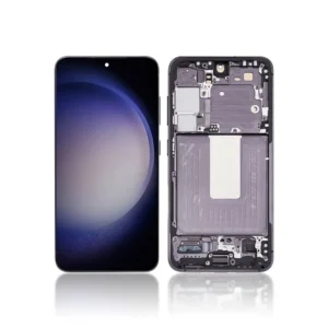 124A Replacement OLED LCD Screen For Samsung Galaxy S23 (S911B) Black With Frame
