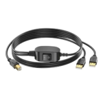 17A Printer Splitter Cable – 1 in 2 Out USB B Male to Two USB A Male – 1.5m