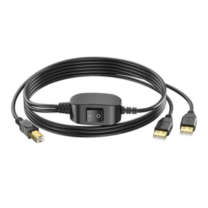 Printer Splitter Cable - 1 in 2 Out USB B Male to Two USB A Male - 1.5m