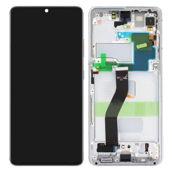 18A OLED LCD Screen For Samsung Galaxy S21 Ultra 5G G998 Silver With Frame iShine Trade T/A Boltify Limited
