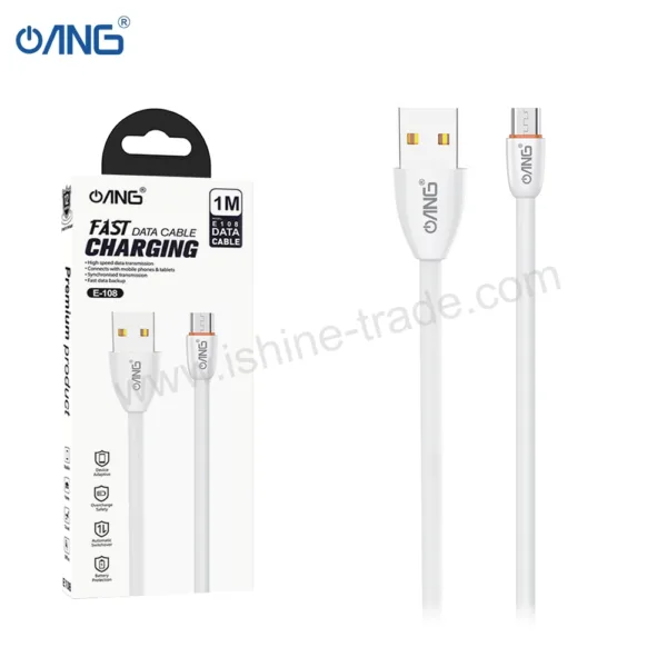 ANG E108 - Micro USB Fast Charging Soft Data Cable 1 Meter