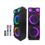 1A MT-1598 Trolley Speaker With BT Color LED Double 15” Speaker 120W