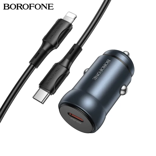 1C BOROFONE BZ32 PD30W Car Charger Set With USB C To Lightning Cable Boltify Limited T/A iShine Trade
