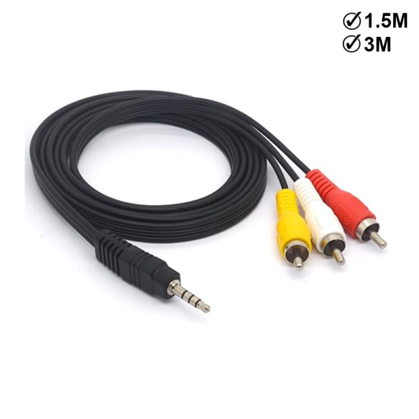 Aux 3.5mm to 3 RCA Cable