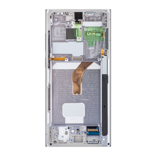 24C OLED LCD Screen For Samsung Galaxy S22 Ultra S908 Silver With Frame 1 iShine Trade T/A Boltify Limited