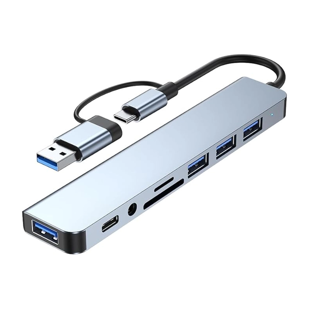 3A Type C 8 in 1 Multiport Hub Adapter USB 3.0 USB 2.0 USB C TF SD Audio HDTV 4K iShine Trade T/A Boltify Limited