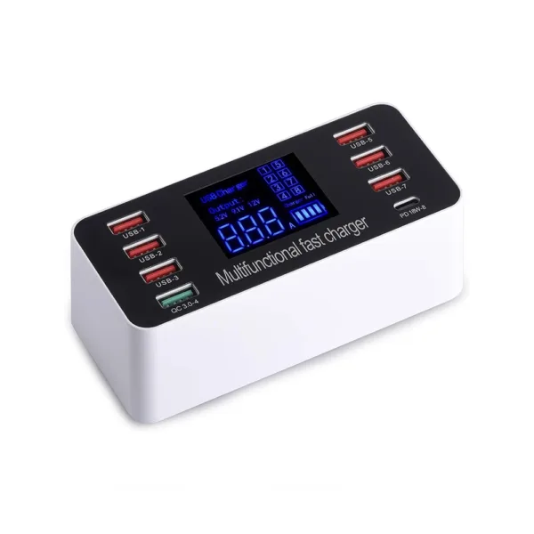 WLX-A9+ 8 Ports Smart LED Display Charger