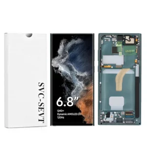 Genuine LCD Screen For Samsung Galaxy S22 Ultra 5G (S908B) With Frame and Touchpad - Green  (GH82-27489D/GH82-27488D)
