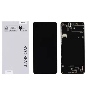 Genuine LCD Screen for Samsung Galaxy A71 (A715) with Frame and Touchpad - Black  (GH82-22152A)