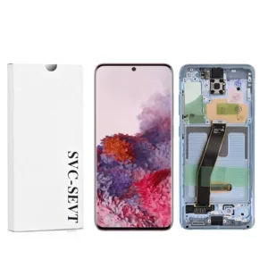 Genuine LCD Screen For Samsung Galaxy S20 4G/5G (G980 / G981) With Frame and Touchpad - Cloud Blue  (GH82-22131D)