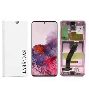 Genuine LCD Screen For Samsung Galaxy S20 4G/5G (G980 / G981) With Frame and Touchpad - Cloud Pink  (GH82-22123C)