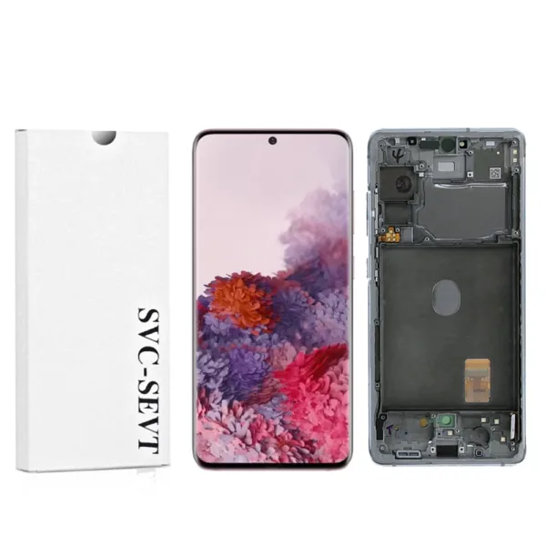 Genuine LCD Screen For Samsung Galaxy S20 FE 5G (G781B) With Frame and Touchpad - Cloud White  (GH82-24219B)
