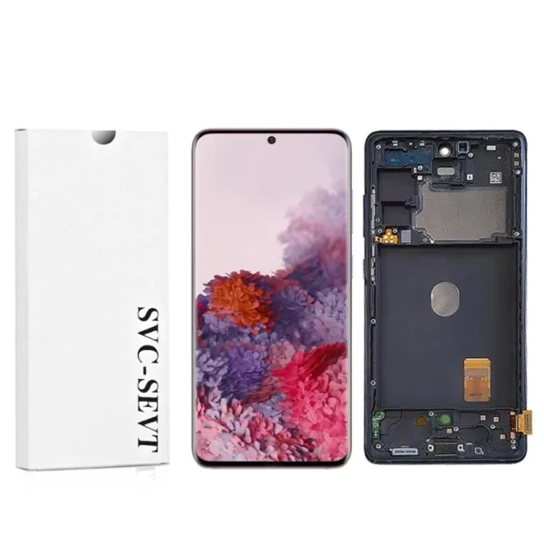 Genuine LCD Screen For Samsung Galaxy S20 FE 5G (G781B) With Frame and Touchpad - Cloud Navy  (GH82-24214A)