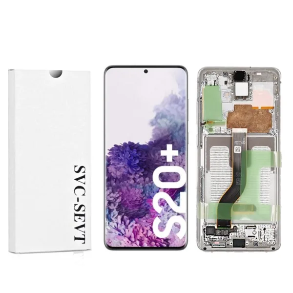 Genuine LCD Screen For Samsung Galaxy S20 Plus 5G (S986B) With Frame and Touchpad - Cloud White  (GH82-22134B)