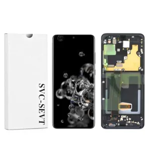 Genuine LCD Screen For Samsung Galaxy S20 Ultra 5G (G988B) With Frame and Touchpad - Cosmic Black  (GH82-26032A)