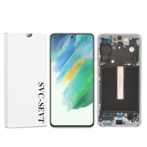 Genuine LCD Screen For Samsung Galaxy S21 FE 5G (G990B) With Frame and Touchpad - White  (GH82-26414B)