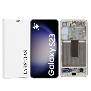 Genuine LCD Screen For Samsung Galaxy S23 (S911B) With Frame and Touchpad - Cream  (GH82-30481B)