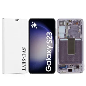 Genuine LCD Screen For Samsung Galaxy S23 (S911B) With Frame and Touchpad - Lavender  (GH82-30481D)